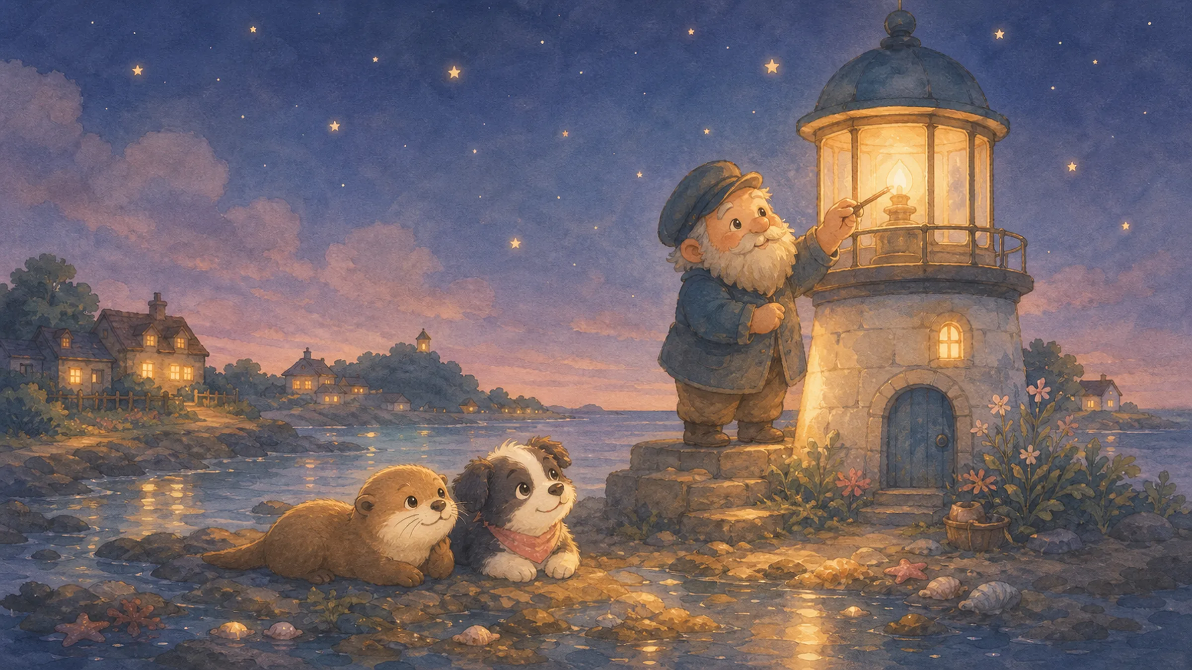 A light at night